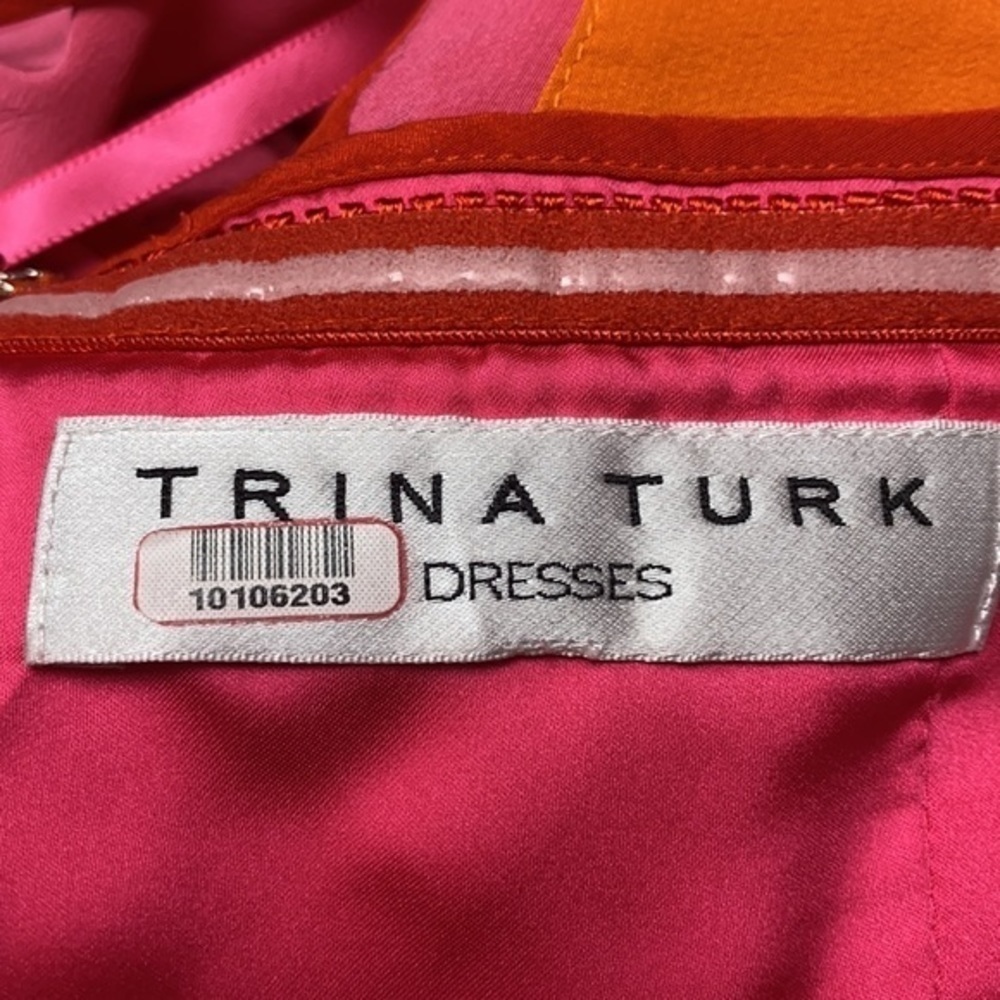 Trina Turk Orange Silk Spaghetti Ties Dress Sz.M - Picture 4 of 11